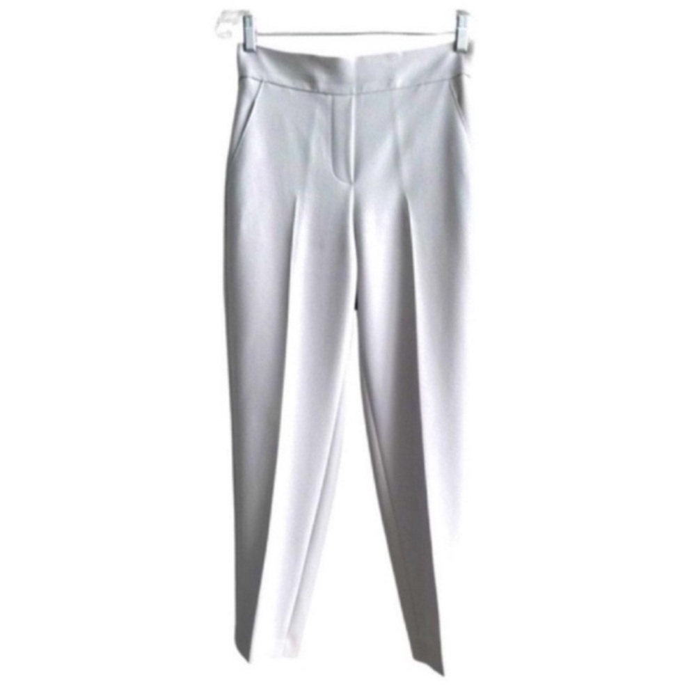 Donna Karan Ankle Length Pull On Dress Pants Pockets Pale Light Gray Size 2